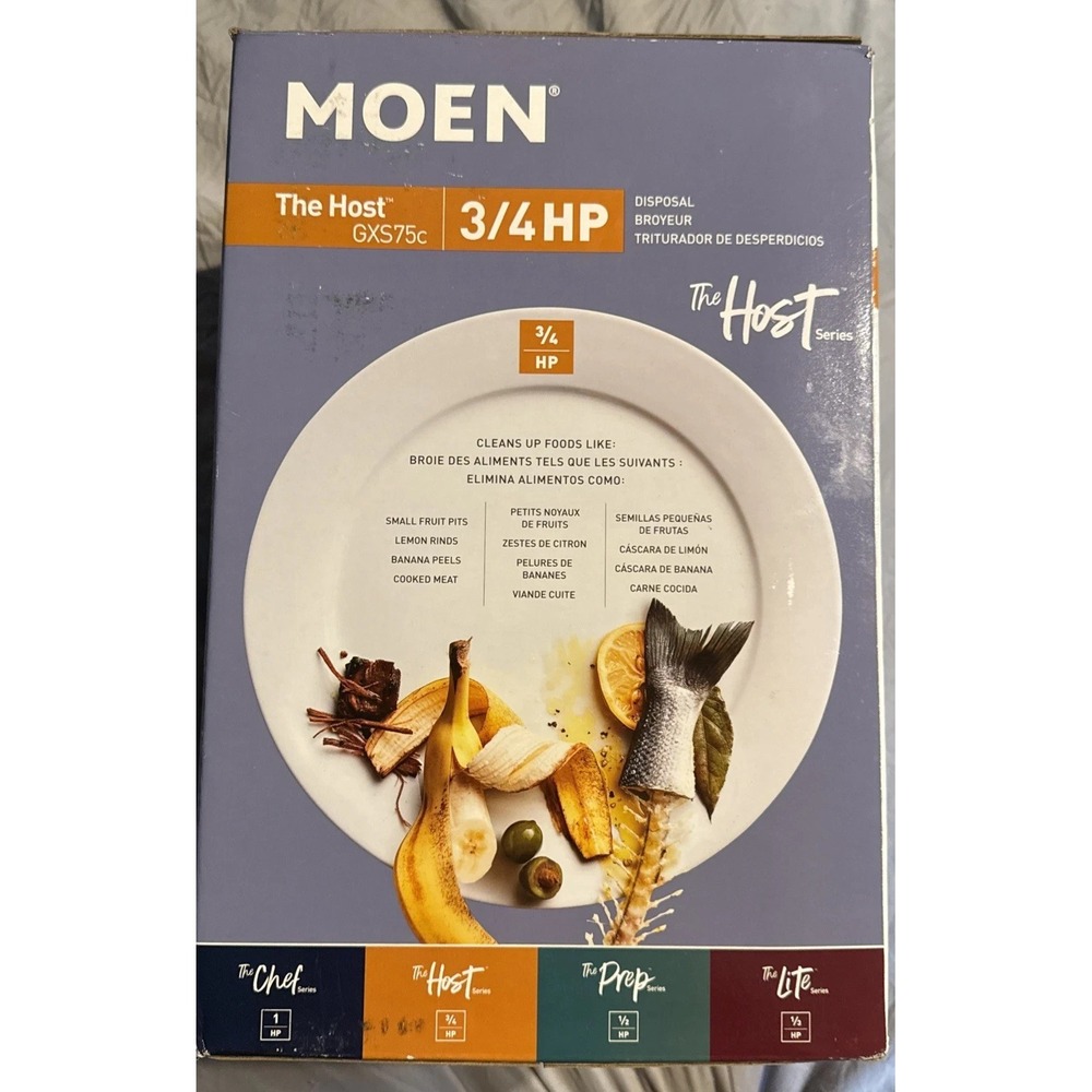 Moen Host 3/4 HP Continuous Feed Garbage Disposal Sound Reduction GXS75C